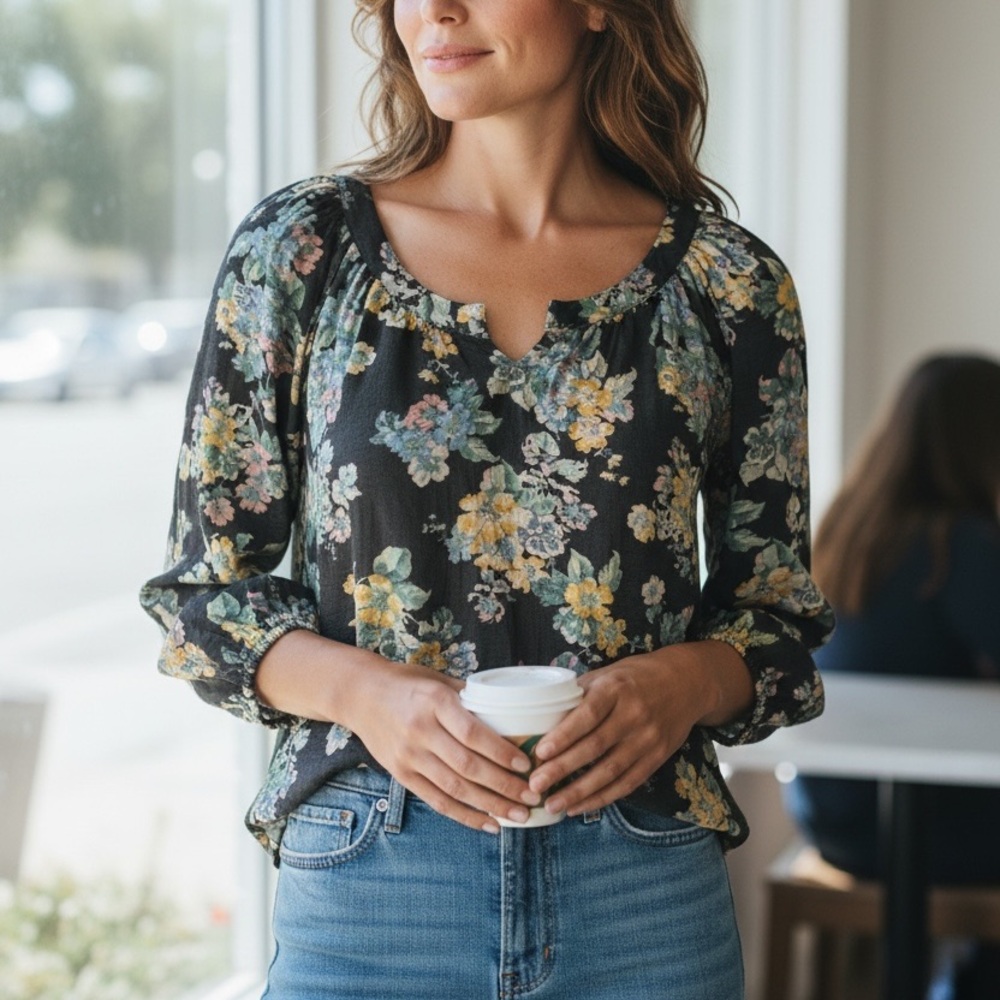 Floral ( Lauren Conrad ) Women's Loose Fitting Top Sz S